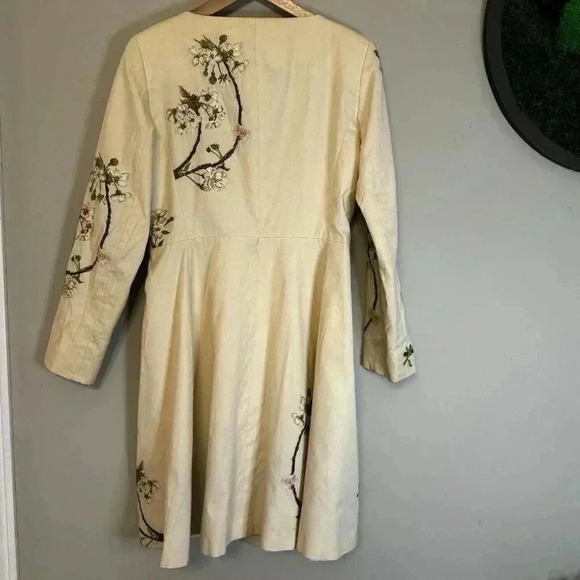 Cole Haan Women's size 2 Long Embroidered Coat Lined Dress Jacket - Picture 8 of 14